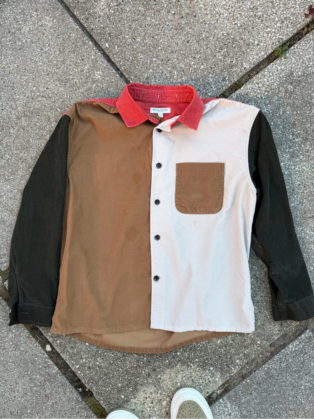 Banana Republic Colorblock Corduroy Button-Up Shirt - Multicolor